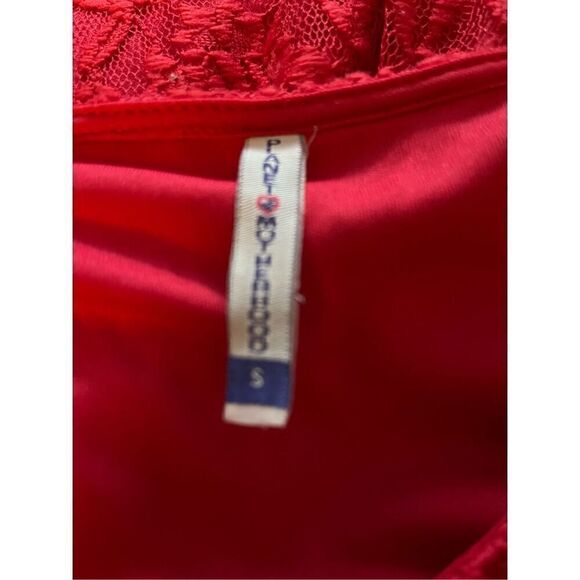 Planet Motherhood Short Sleeve Red Lace Maternity Dress with Satin Tie Size Smal - Picture 7 of 7